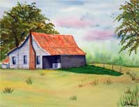 Intensifying depth of shadows in a watercolor painting.